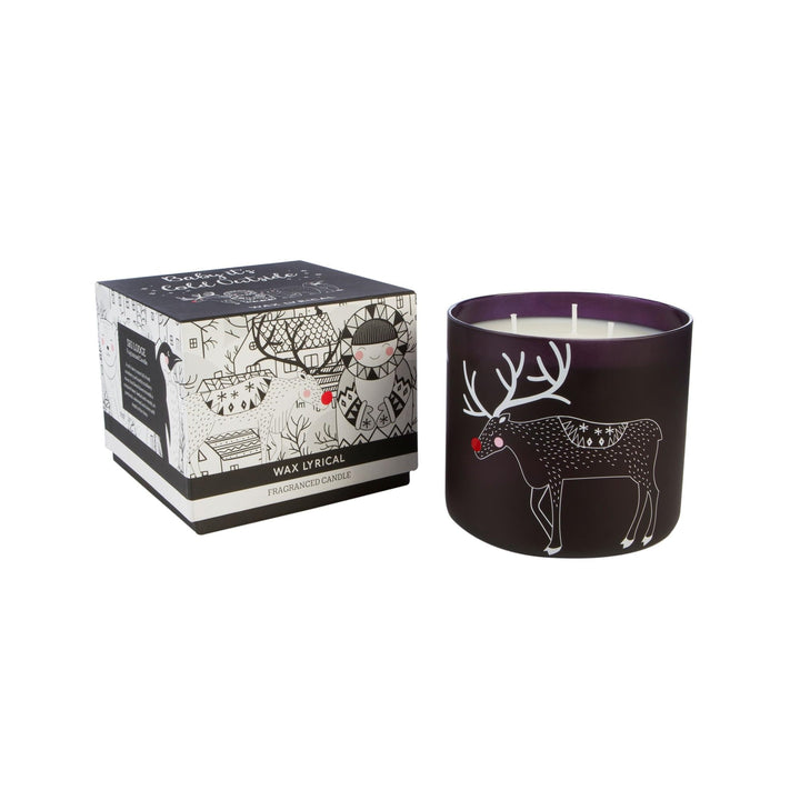 Baby Its Cold Multi Wick Candle Ski Lodge Up to 50 Hours-Burn Time Black White Modern Contemporary Traditional Glass