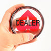 3" Casino Dealer Puck. Double-Sided Clear Acrylic Button. Texas