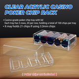 5-Pack Acrylic Poker Chip Tray with Cover. Casino Rack Lid