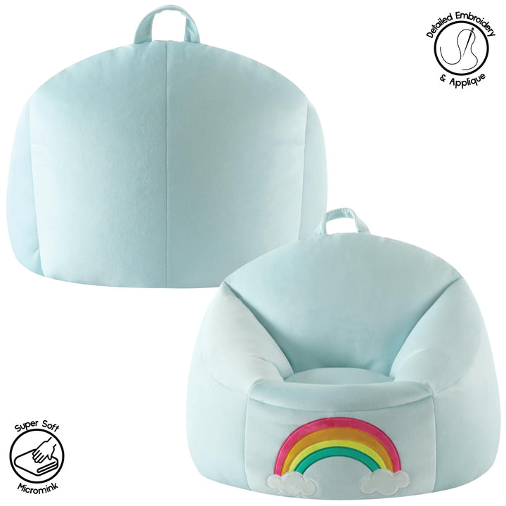 Heritage Kids Micromink Squishy Bean Bag Chair for Kids Ages 3+