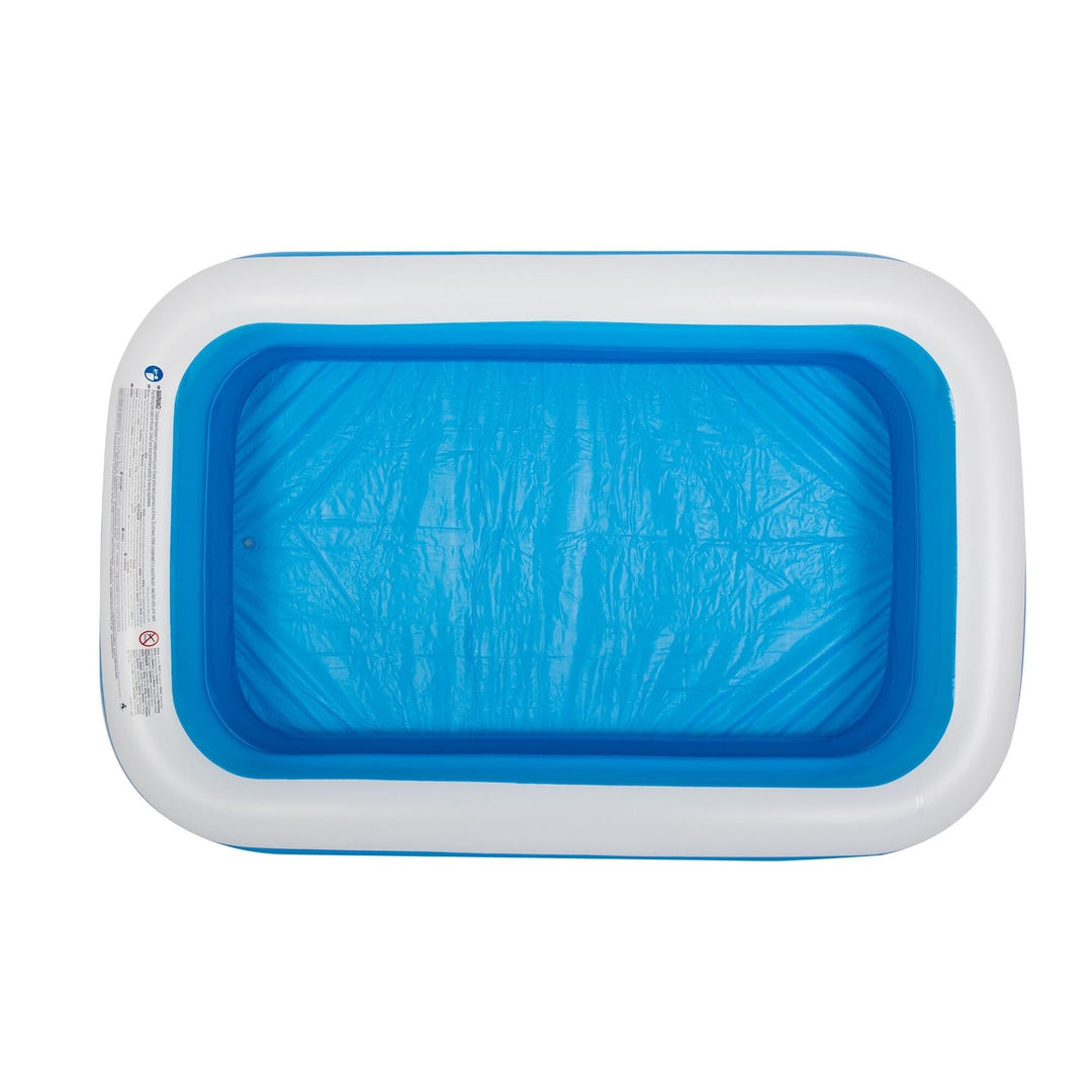 8.5' Blue and White Inflatable Rectangular Swimming Pool