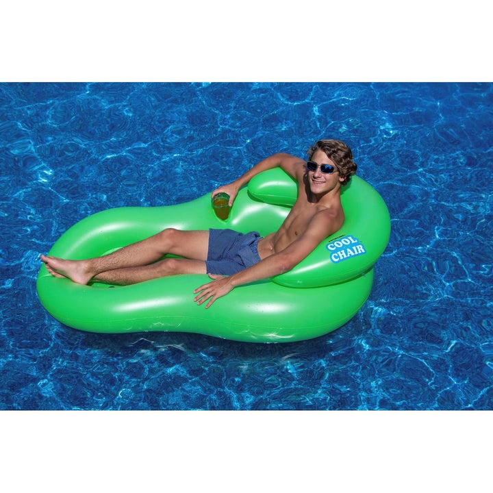 Inflatable Green Cool Lounge Chair with Holes 62.5-inch