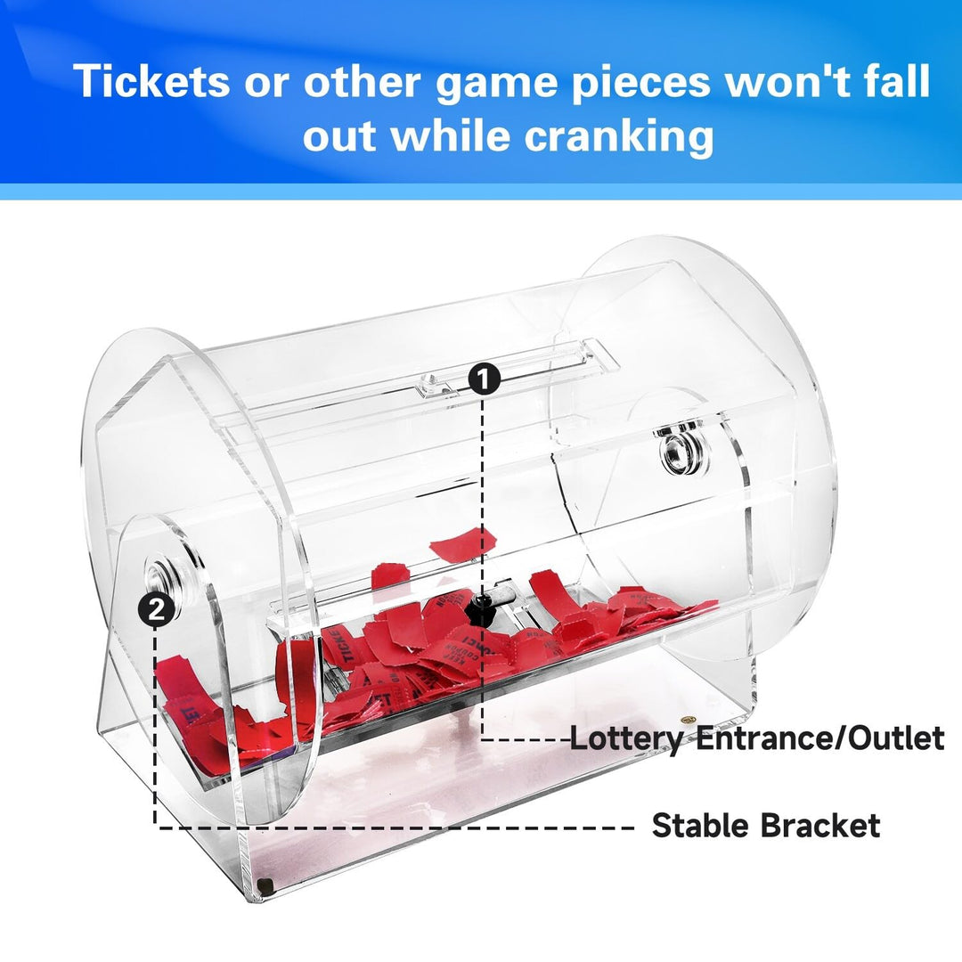 Small Acrylic Raffle Drum Ticket Spinning Cage for Tickets Balls Holds