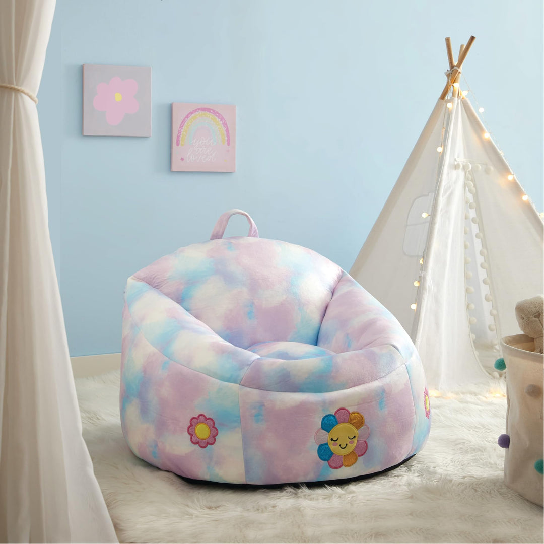 Heritage Kids Micromink Squishy Bean Bag Chair for Kids Ages 3+