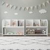 Kids Bookcase with 4 Compartments White Modern Contemporary