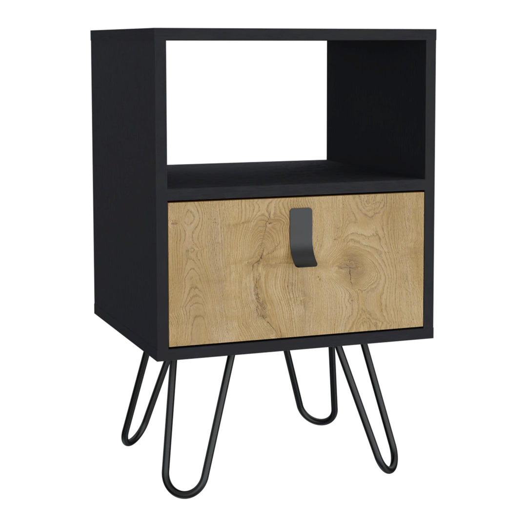 Nightstand Bedside Table Furniture 24" h Sleek Design with Hairpin