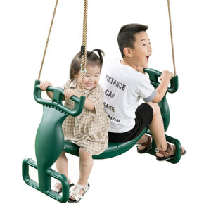 Plastic Double Glider Playground 2 Person Swing Green