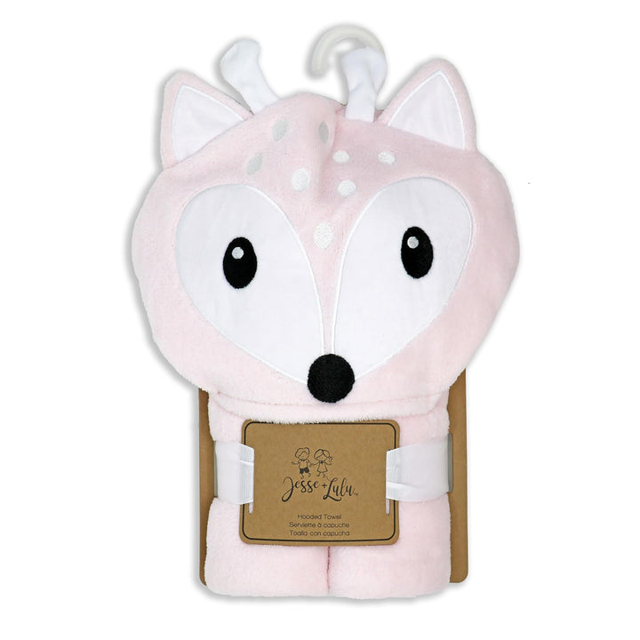 Deer Hooded Baby Blanket Pink Solid Color Girls Animals