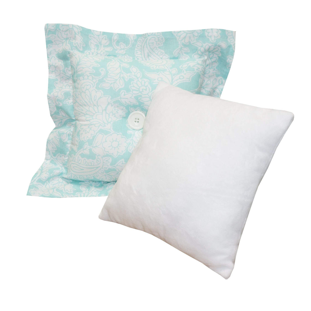 Sweet and Simple Aqua/Blue Decor Pillows Blue Multi Color White Cotton