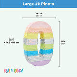 Large Number 0 Pinata for Girl's Birthday rty Decorations Rainbow