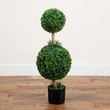 Nearly Natural 35IN Artificial Double Boxwood Topiary Ball Tree