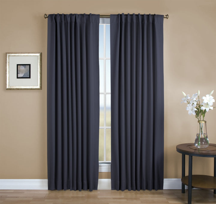 Ricardo Ultimate Black Out 2-Way Pocket Panel, Blue, 56" W x 63" L (Single Panel) | Room Darkening Curtain Panel for Living Room, Bedroom & Nursery | Blocks 99.8% of Light