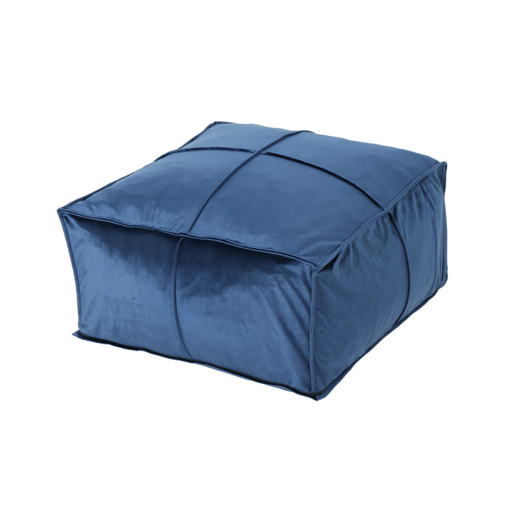 Christopher Knight Home Cytheria Cobalt Velvet Square Bean Bag Ottoman