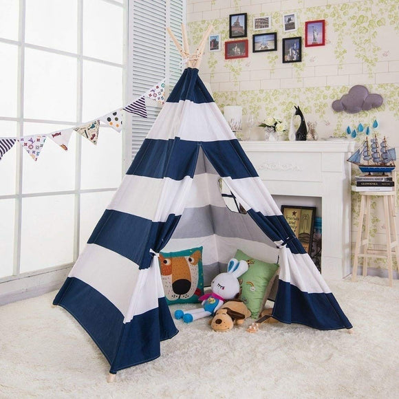 Teepee Tent for Kids with Carry Toys Girls/Boys Girls Blue