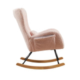 Nursery Rocking Chair Upholstered Glider Rocker with High Backrest