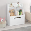 Kids Bookshelf with Drawer and Wheels White Modern Contemporary