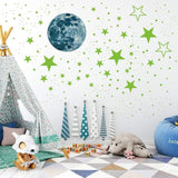 Glow-in-The-Dark Stars and Moon Wall Stickers for Kid's Room Multi Color Modern Contemporary