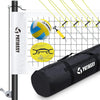 32ft Portable Professional Outdoor Volleyball Net Set with Adjustable Height Poles White