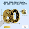 Mini Gold Foil Pinata for 60th Birthday Party Anniversary Number 60