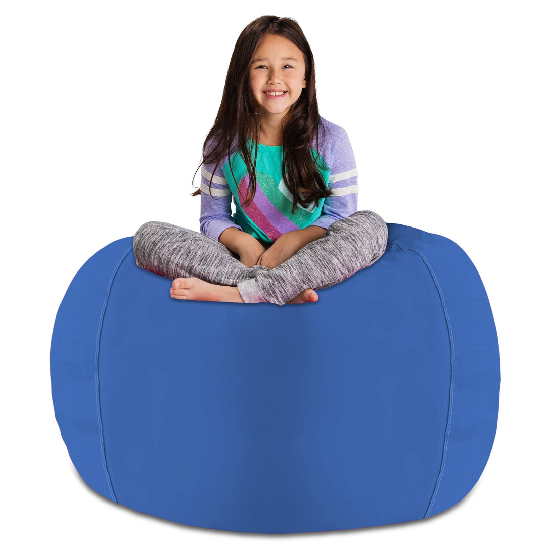 Posh Stuffable Kids Stuffed Animal Storage Bean Bag Chair Cover - Childrens Toy Organizer, X-Large 48" - Solid Royal Blue