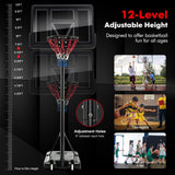 4.25-10 Feet Adjustable Basketball Hoop System with 44 Inch