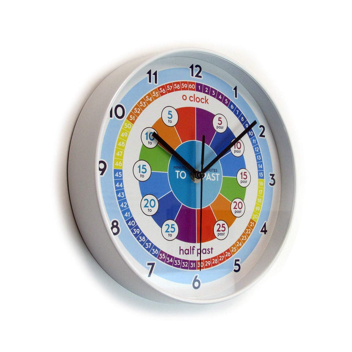 Colorful Kids Clock Time Learning DIY Art Home Decoration Blue