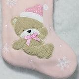 19" Pink and White Baby's 1st as Embroidered Teddy Bear