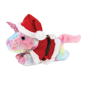 Santa Sunday Rainbow Unicorn Stuffed Animal with Outfit 10.5 Inches Multi Color Polyester