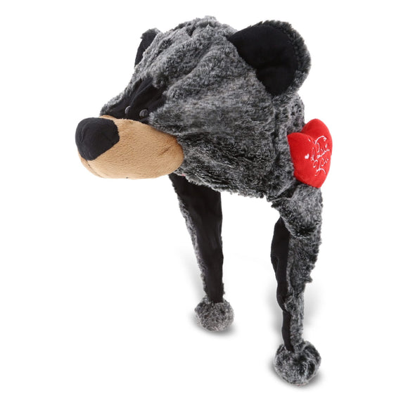 I Love You Plush Black Bear Hat With 17 Inches Long Polyester