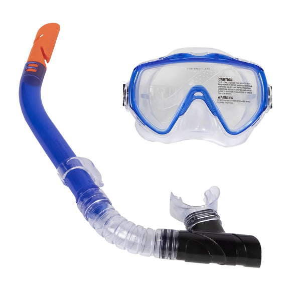 Blue Sea Searcher Mask and Snorkel Set for Youth Adults Plastic