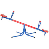 Extendable Outdoor Red and Blue Metal Rotating Seesaw