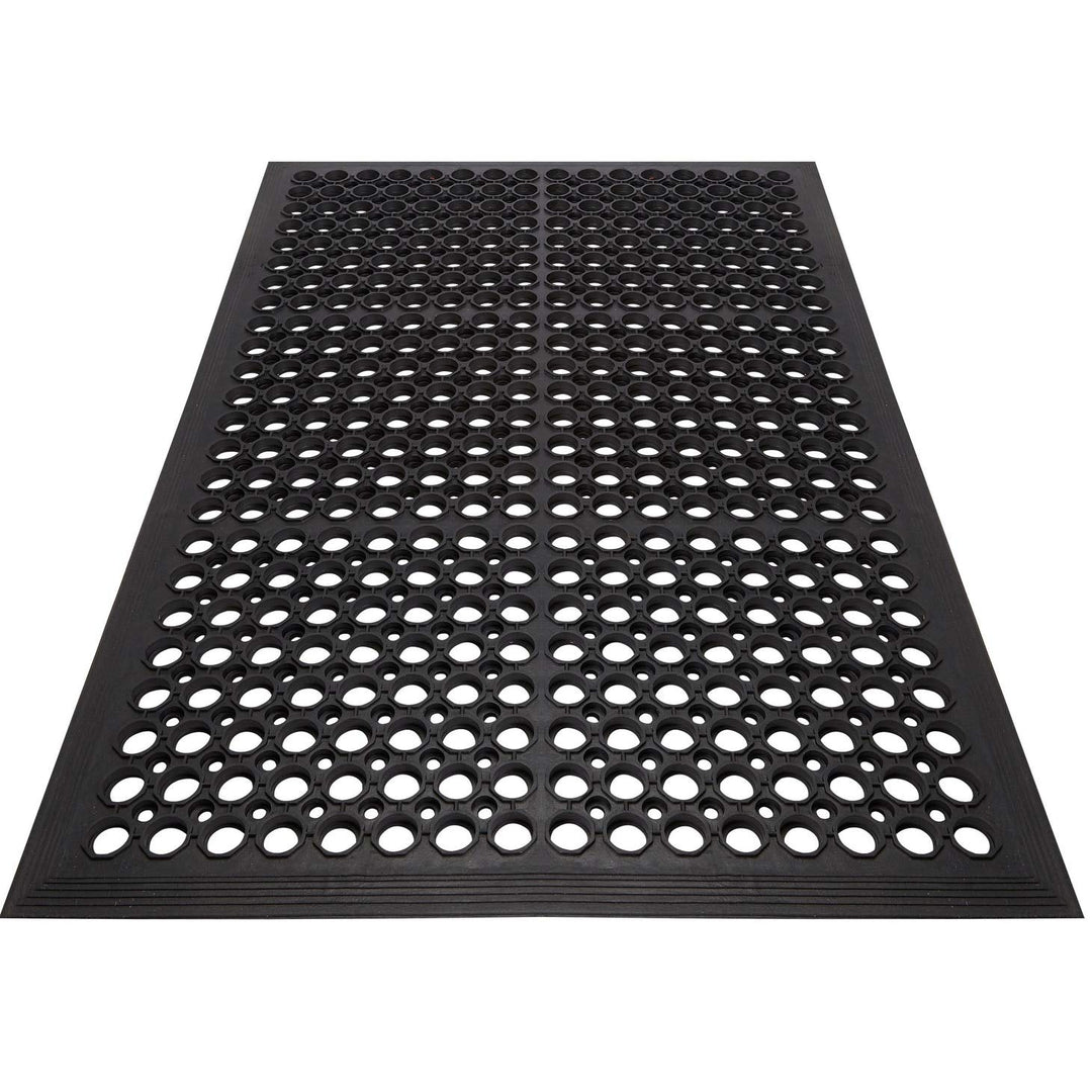 All Purpose Drainage Anti Fatigue Rubber Floor Mat 24" X 36" Black