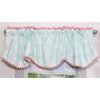 Aqua Pink Wings Window Valance Blue Polyester