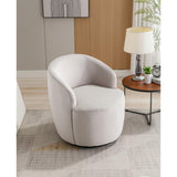 Swivel Barrel Chair Comfy Round Velvet Fabric Accent for Living Room