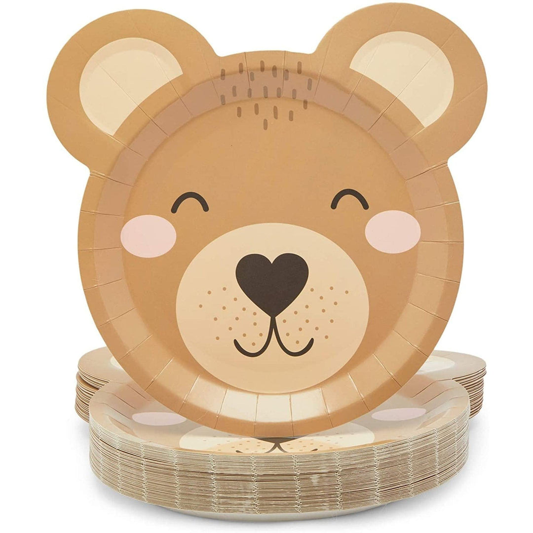 Bear Paper Plates Baby Shower Decorations (9 X 10 In 48-pack) Brown Animal Casual Round Plastic