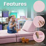 Lounger Kids lay Couch with 2 Foldable Base Cushions and Triangular