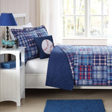 Boys Madras Plaid Quilt Set Sized Stylish Glen