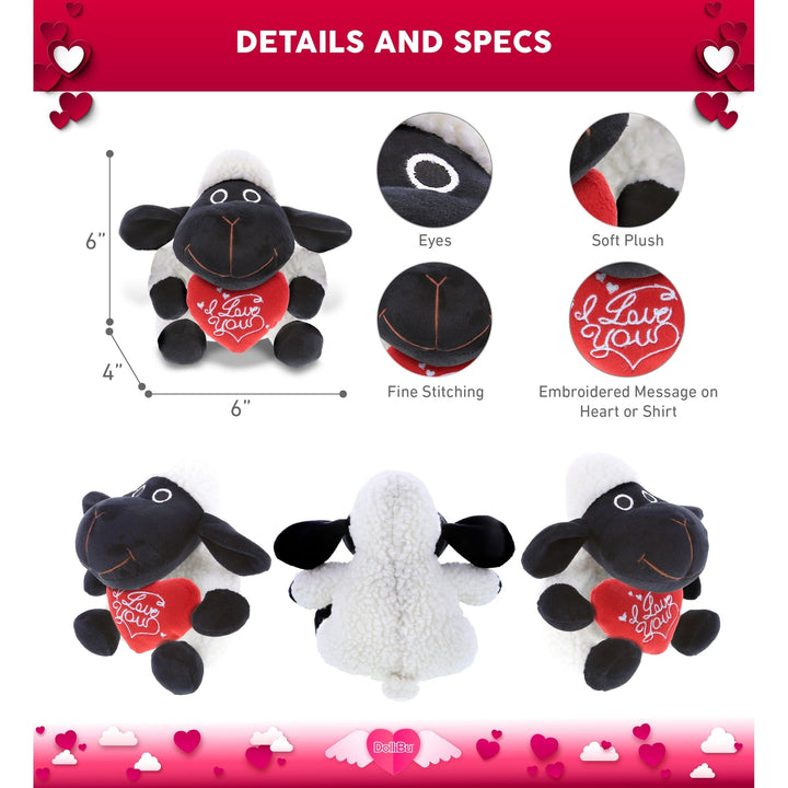 I Love You Plush Black Nose Sheep â€“ Stuffed Animal with Heart 6