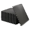 12 Pieces Black Interlocking Floor Tiles Eva Foam Mat 23.6"