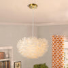 3-Light Modern Romantic White Feather andelier Dimmable Globe for