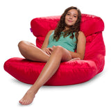 Posh Creations Laguna Lounger Teens, Kids and Adults for Bedrooms and Dorm Rooms, Large Bean Bag Chair, Soft Nylon-Red