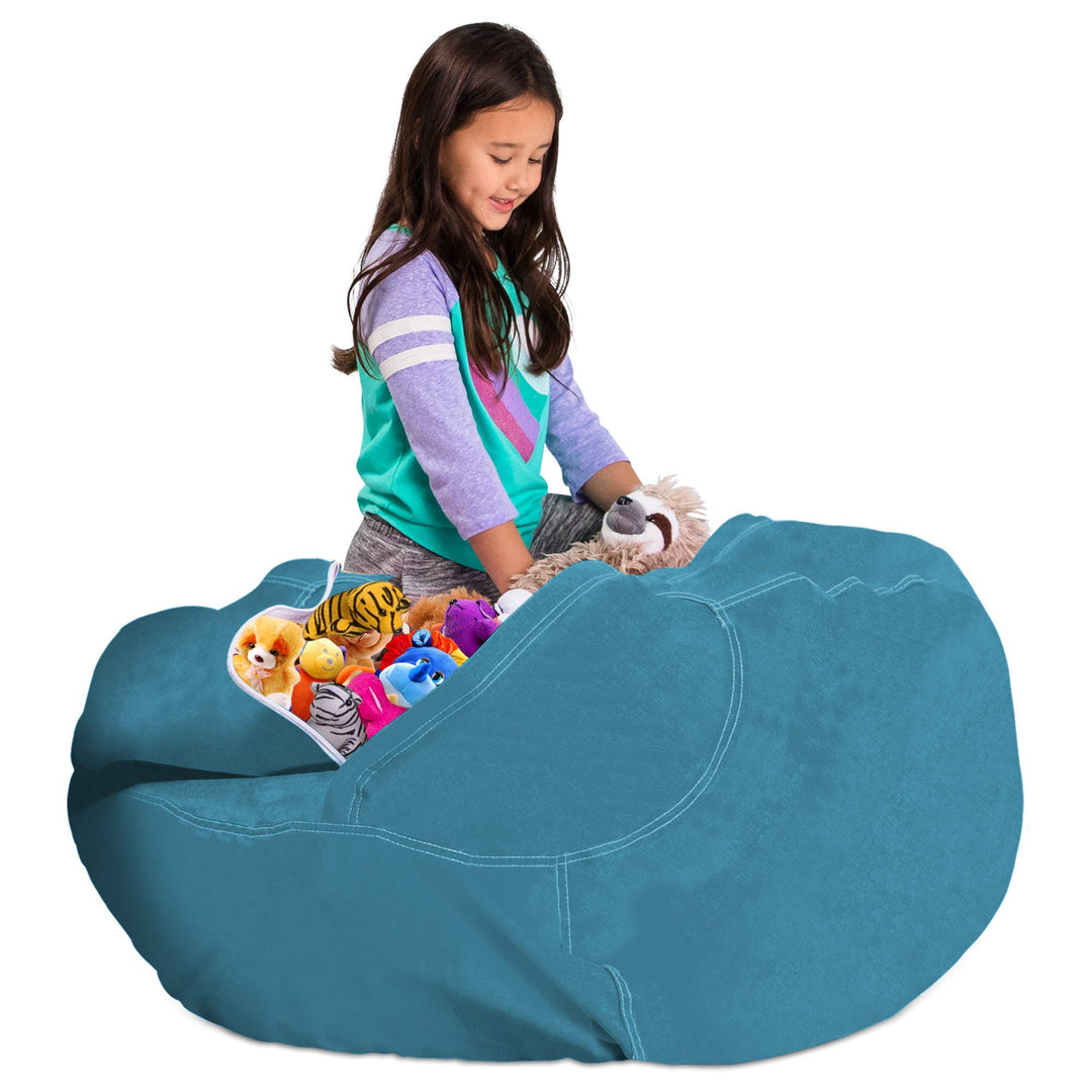 Posh Creations Stuffable Kids Stuffed Animal Storage Bean Bag Chair