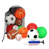 Set of 6 Mini Sports Balls Soccer Ball Basketball Volleyball Playground Football Baseball for Toddlers