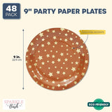 Twinkle Little Star Baby Shower Plates (9 In 48-pack) Brown Solid