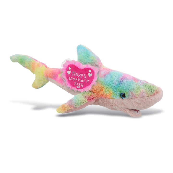 Large Rainbow Shark with Pink Heart Message 23 Inches Multi Color Polyester