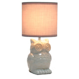 Simple Designs 12.8" Ceramic Owl Bedside Table Desk Lamp