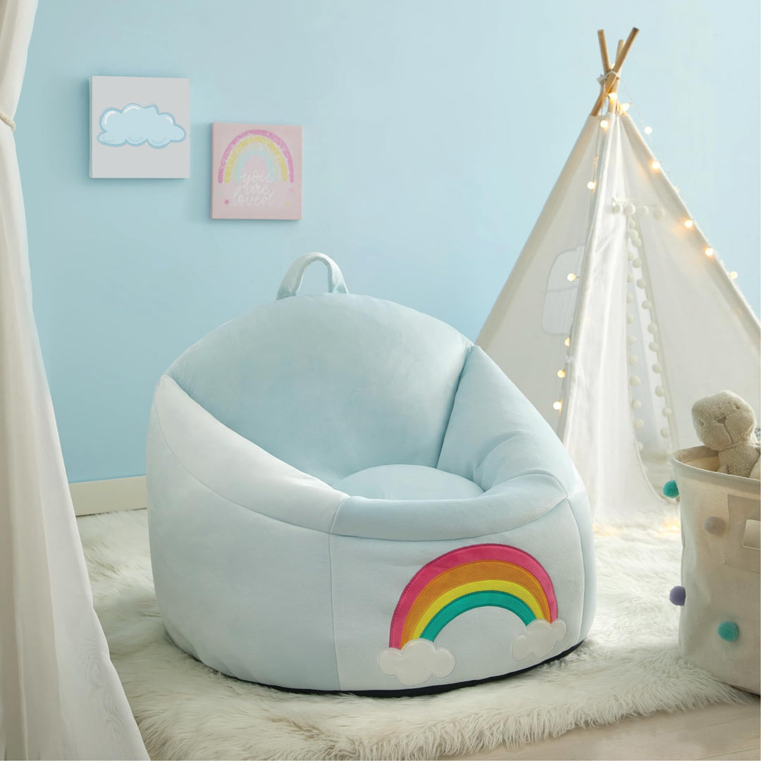 Heritage Kids Micromink Squishy Bean Bag Chair for Kids Ages 3+