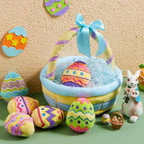 7 Pcs Easter Baby Plush Basket Playset Multi Color