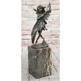 Fairy Angel nze Metal Bookend Figurine Sculpture On Marble Base