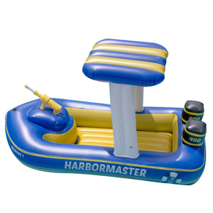 67" Blue and Yellow Master Patrol Boat with Pump Squirter Swimming Pool Float